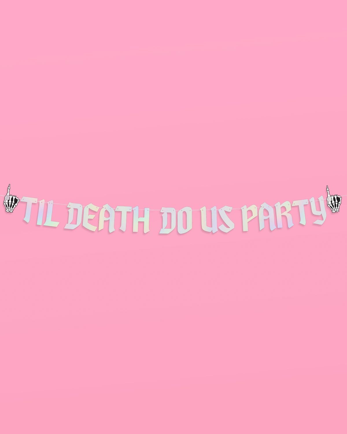 XO Fetti Til Death Do Us Party Banner Black Iridescent 5 Ft