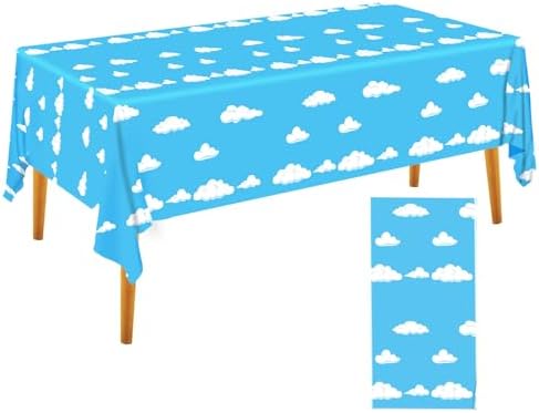 Blue Sky White Clouds Party Tablecloth 54x108 Inch