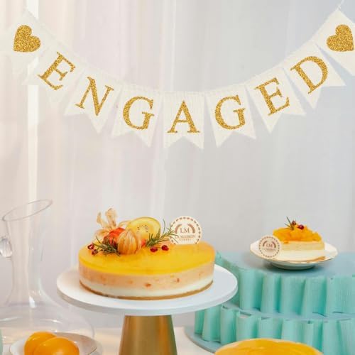 Burlap Engagement Decorations Prestrung Banner