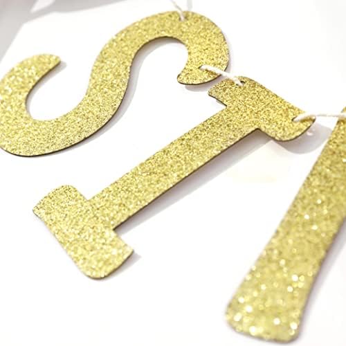 Sip Sip Hooray Banner - Gold Glitter Party Decor
