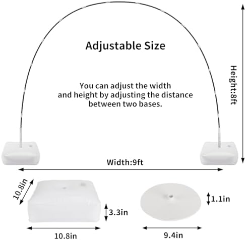 RUBFAC Balloon Arch Kit 8ft Tall 9ft Wide