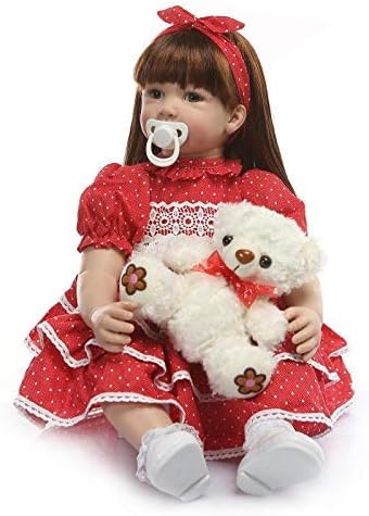 Angelbaby Cute Reborn Silicone Toddler Doll with Red Dress