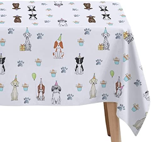 Xigejob Puppy Dog Birthday Tablecloth Set - 4 Pack 54x108 Inches