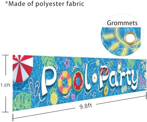 Partico Pool Party Banner for Summer Decorations