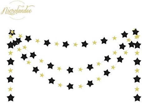 NICROLANDEE Black Gold Party Decorations 28 PCS