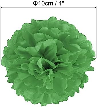 PATIKIL 4 Inch Green Tissue Pom Poms 10 Pack