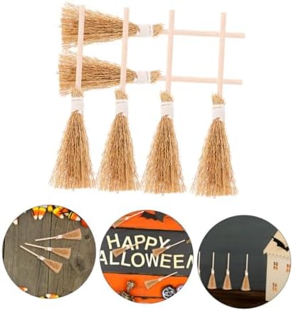 ABOOFAN 12Pcs Miniature Witch Brooms Halloween Decor