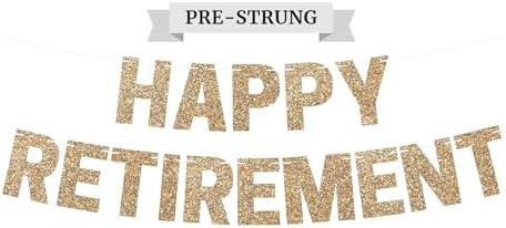 Pre-Strung Happy Retirement Banner with Gold Glitter