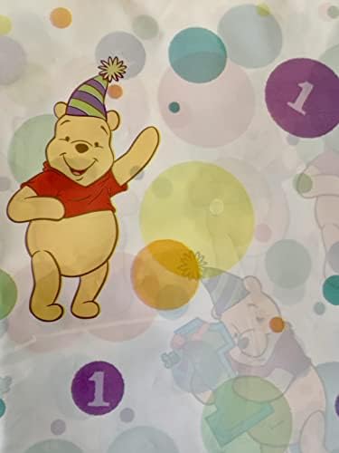 Poohs 1st Birthday 54x102 Inch Table Cover