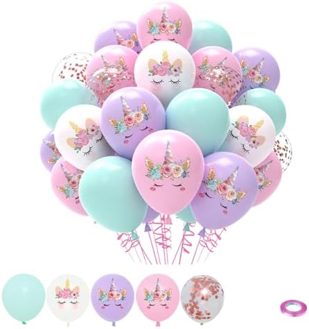 QIFU Unicorn Pastel Balloons 51pcs Party Decorations