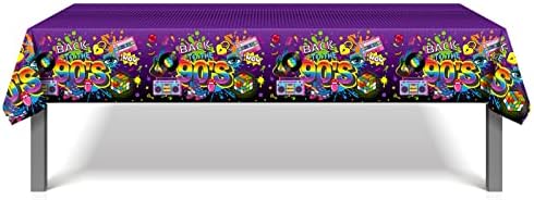 HOWAF 3 Piece 90s Themed Tablecloth Set