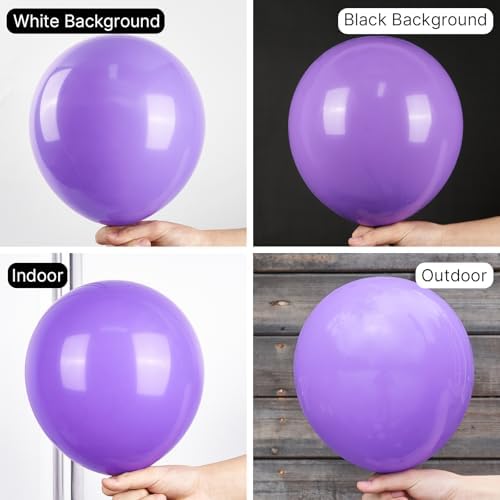PartyWoo Purple Balloons 100 pcs Different Sizes Kit