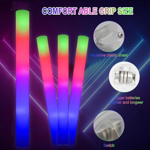 30 Piece LED Foam Sticks Flashing Glow Sticks