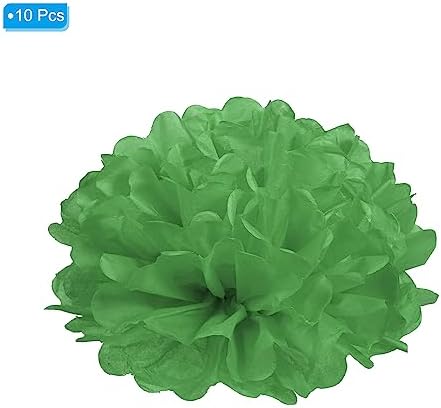 PATIKIL 4 Inch Green Tissue Pom Poms 10 Pack