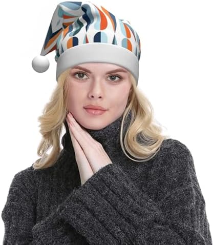 QinZheng Retro Santa Hat with Drop Shapes Print