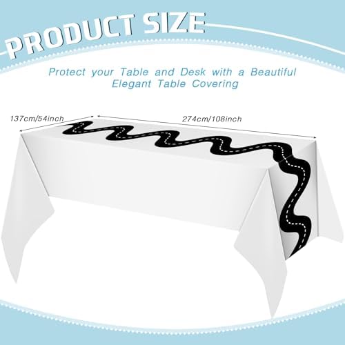 Irenare 6 Pcs Racing Car Table Covers 54x108 Inch