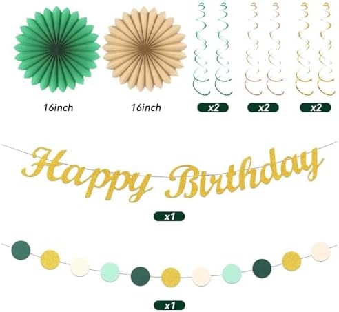 FunHot Sage Green and Dusty Pink Party Decorations Set
