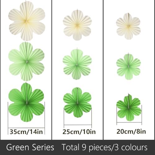 Yosawa 9PCS Paper Flowers Decorations for Wall Hanging Fans