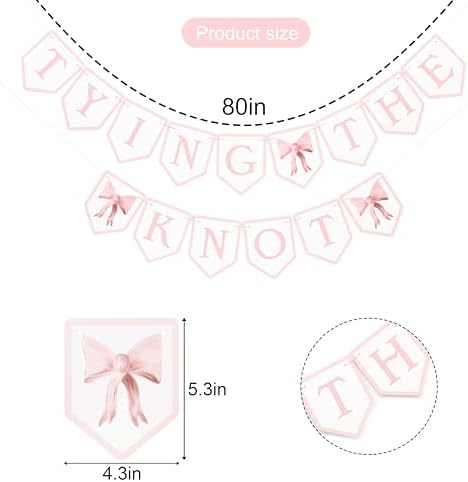 Tying The Knot Pink Bow Banner - Bridal Shower Decor