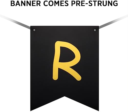 Happy Retirement Banner Black Gold Decorations Kit