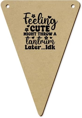 5 x 140mm Cute Funny Quote Wooden Bunting Flags BN00087351