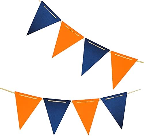 Blue And Orange Double Sided Triangle Pennant Banner Pack of 30