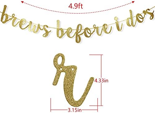 Brews Before I Do Gold Glitter Bachelorette Party Banner