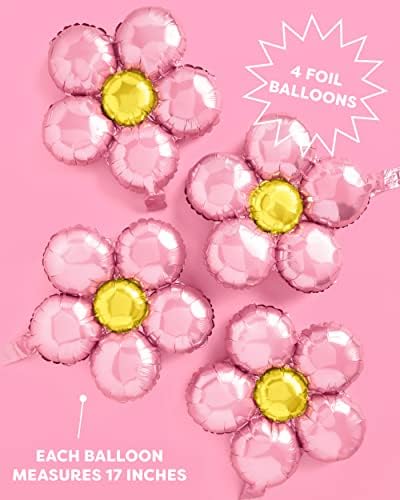 XO Fetti Light Pink Flower Balloons 4 pc Set
