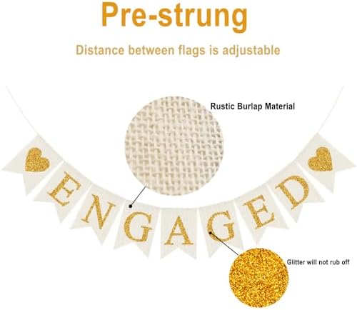 Burlap Engagement Decorations Prestrung Banner