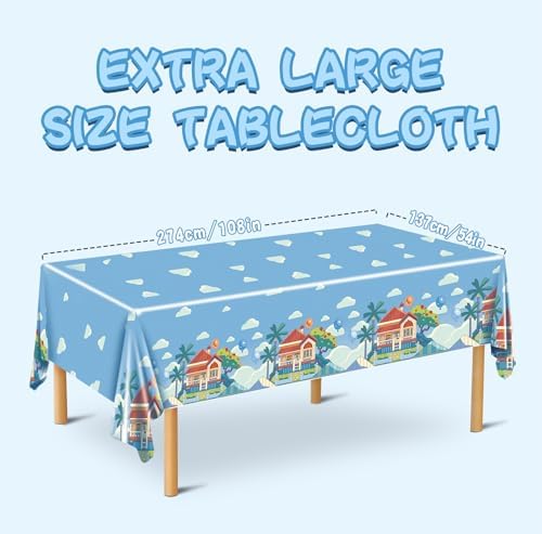 3 Pack Blue Dog Themed Tablecloths for Kids Birthday Party