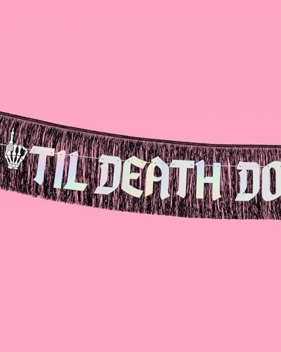 XO Fetti Til Death Do Us Party Banner Black Iridescent 5 Ft