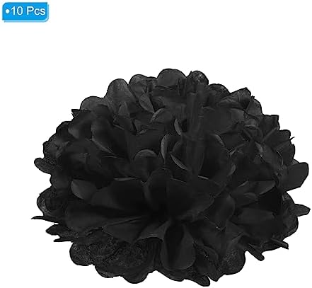 PATIKIL 4 Inch Black Paper Pom Poms 10 Pack