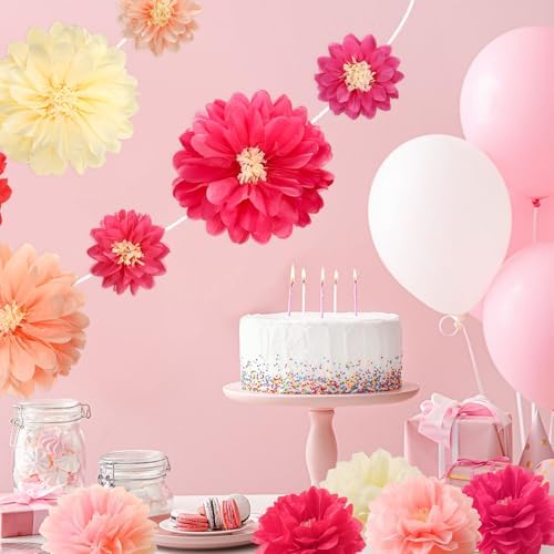 Watersay 12 Pcs 10 20 Inch Giant Mexican Fiesta Paper Flowers