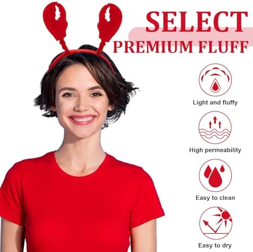 Crowye 12 Pcs Crab Lobster Headbands for Halloween Cosplay Parties