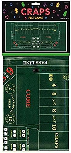 Amscan Premium Green Craps Table Cover 37x6