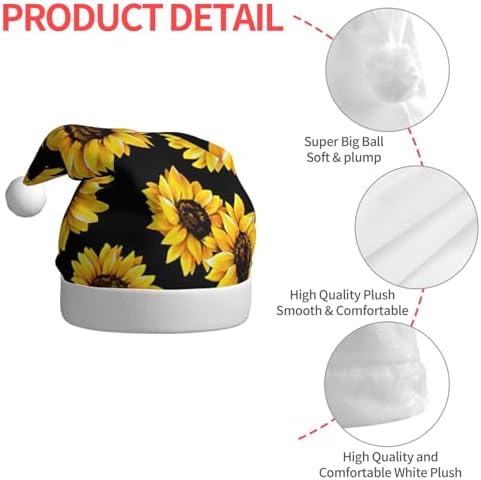 Qin And Zheng Sunflower Print Santa Hat