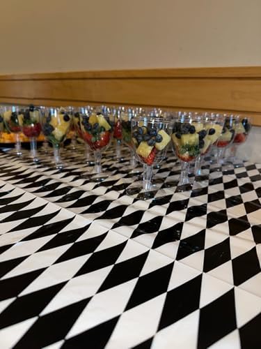 3pcs Black White Checkered Tablecloths for Halloween Parties
