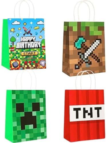FUNTON Pixel Party Bags Set 16pcs Gaming Decorations