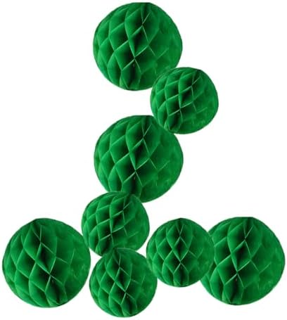 Honeycomb Balls Party Decorations 8 Pieces Dark Green
