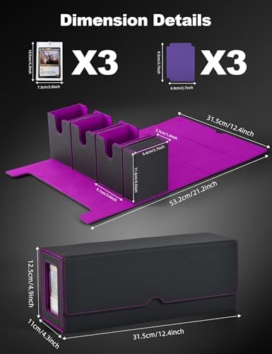 4-in-1 Magic Deck Box with Commander Display and Dice Tray