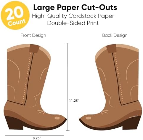 Big Dot of Happiness Western Hoedown Cut Outs - Set of 20