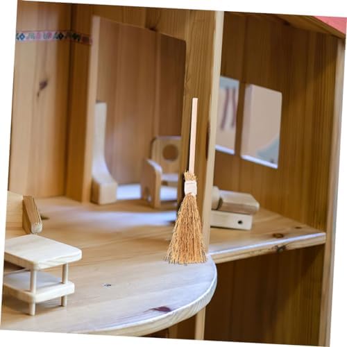 PRETYZOOM 12Pcs Mini Witch Brooms Natural Straw Decor