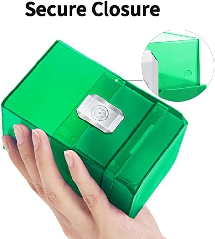 Sooez Card Box for MTG with Dice Storage Green