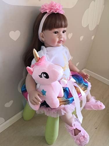 24 Inch Reborn Baby Doll with Long Hair for Playtime