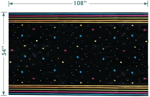 HOME HOOPLA Neon Glow Plastic Table Cover
