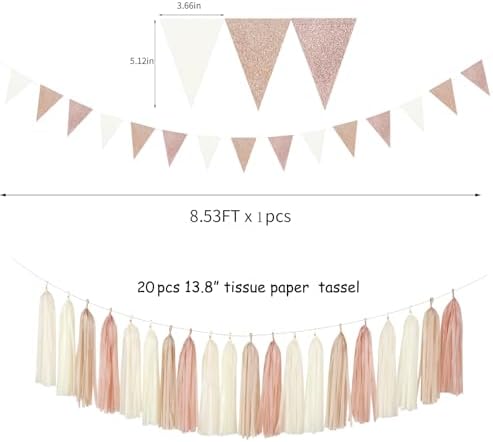 Champagne Gold Beige Boho Party Decor Kit 23pcs