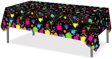 Lide Road Glow in The Dark Tablecloth for Neon Birthday Party