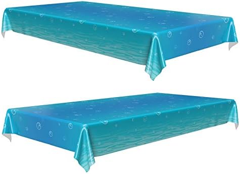 HOME HOOPLA Under Water Bubbles Table Cover 54 x 102 2 Pack