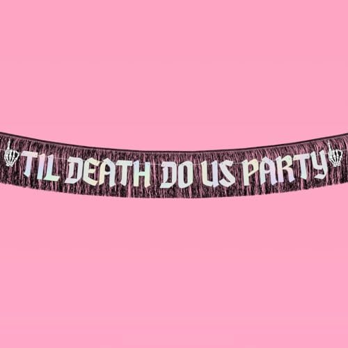 XO Fetti Til Death Do Us Party Banner Black Iridescent 5 Ft