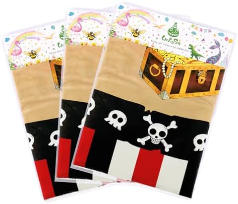 WERNNSAI Pirate Party Tablecloth 3 Pack 54x108